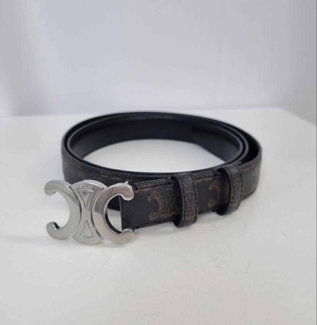 パ*ス様 CELINE ダークブラウン レザー ベルト