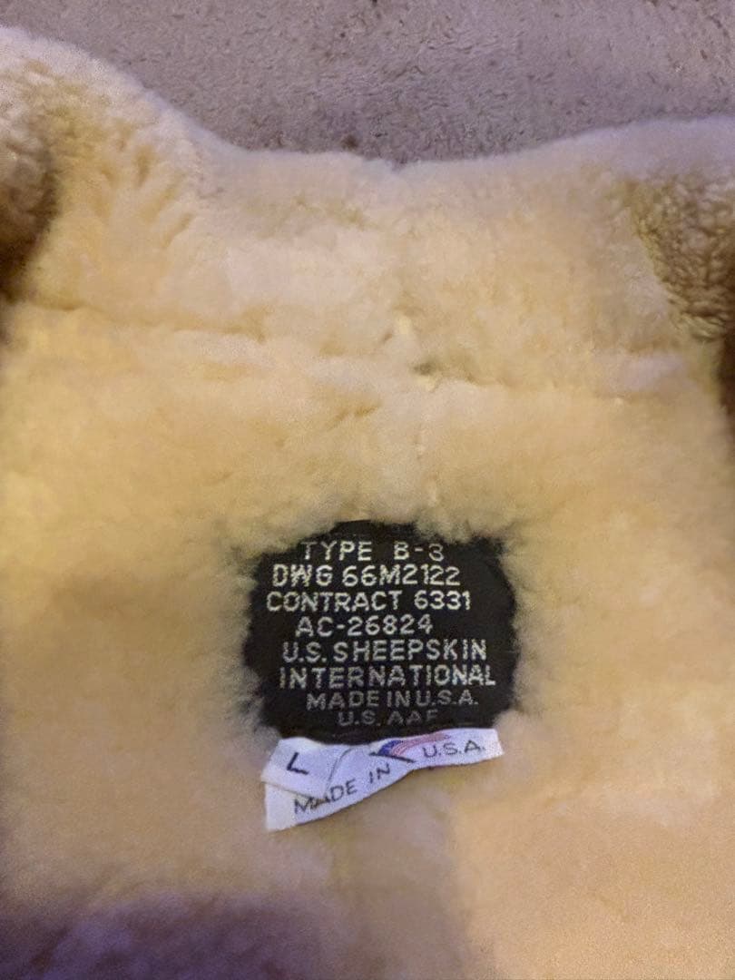 B-3フライトジャケットメイドインアメリカ US SHEEPSKIN 大幅値下げ