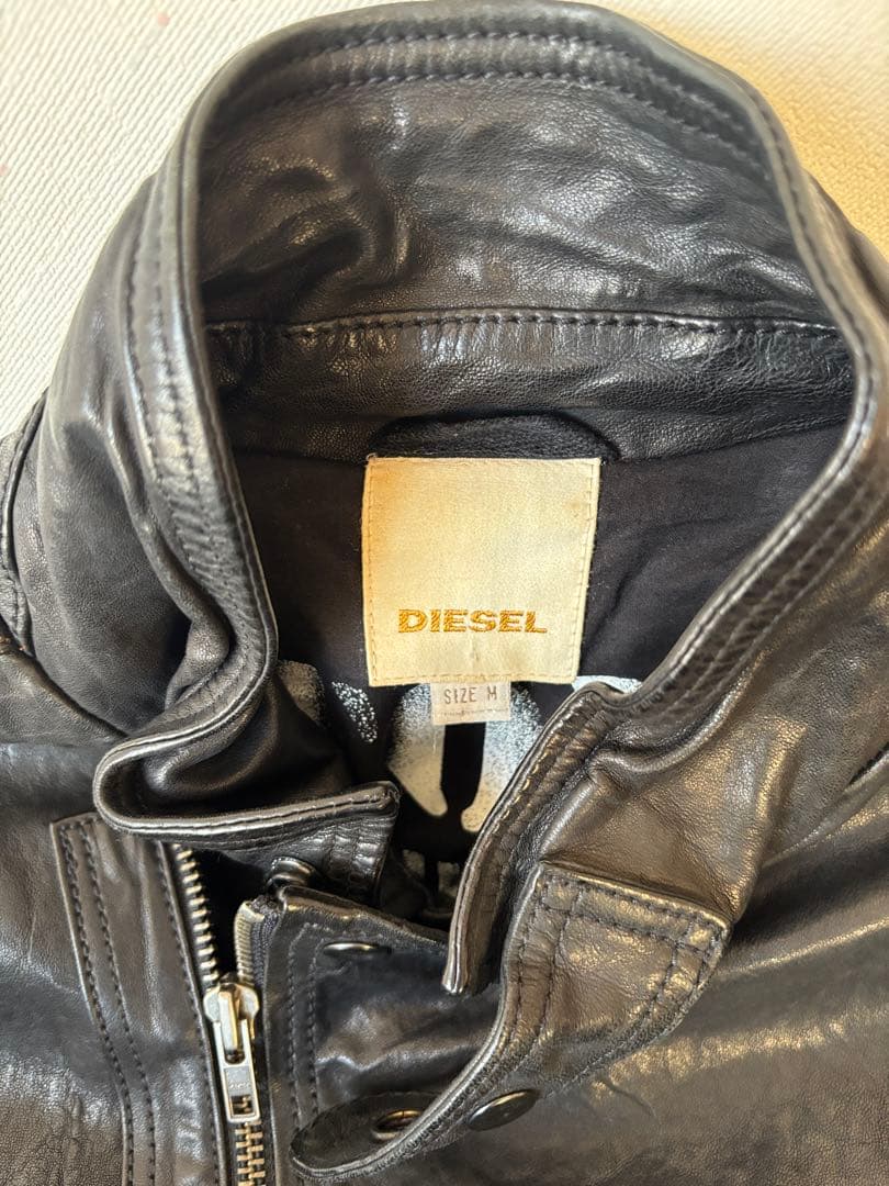 DIESEL ライダースレザージャケット M 黒　革ジャン