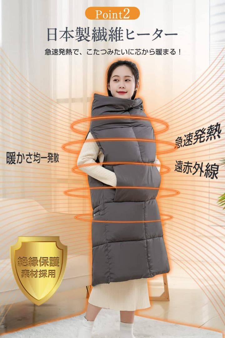 USB給電で手軽に暖かさを！5WAY対応の即暖電気ブランケット