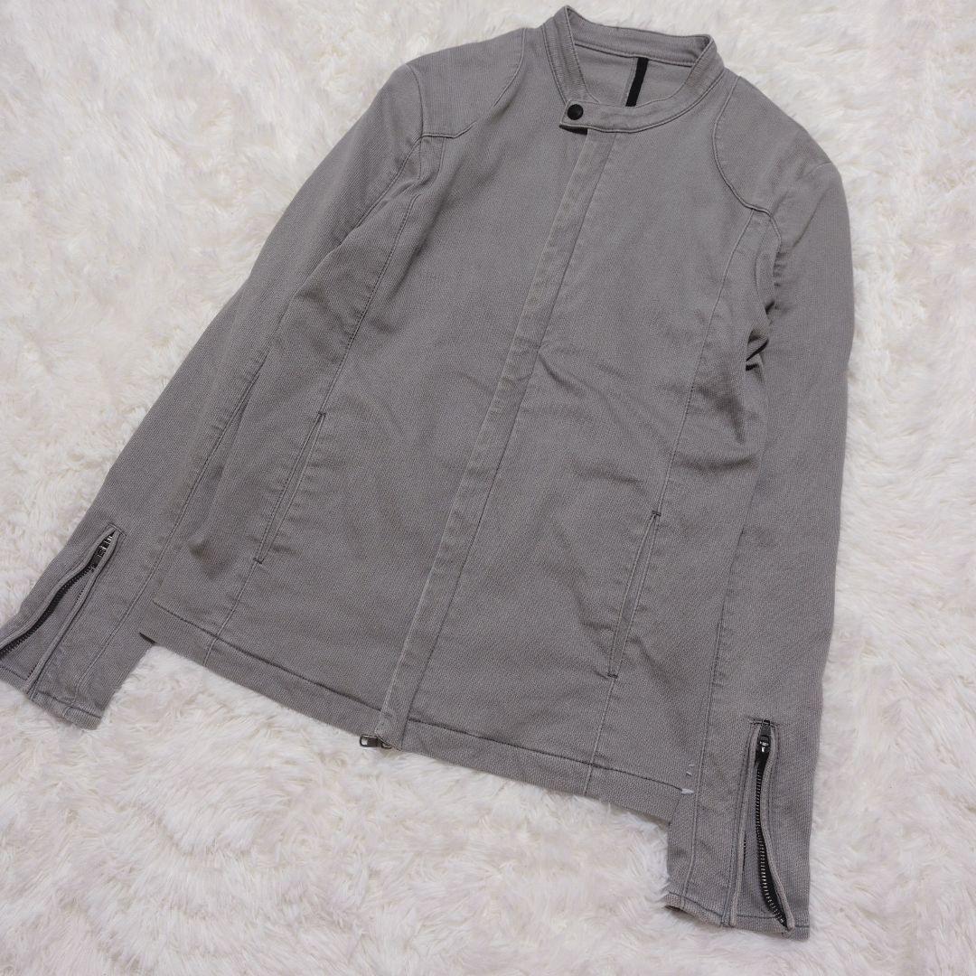 リップヴァンウィンクル ノーカラージャケット グレー L相当 日本製