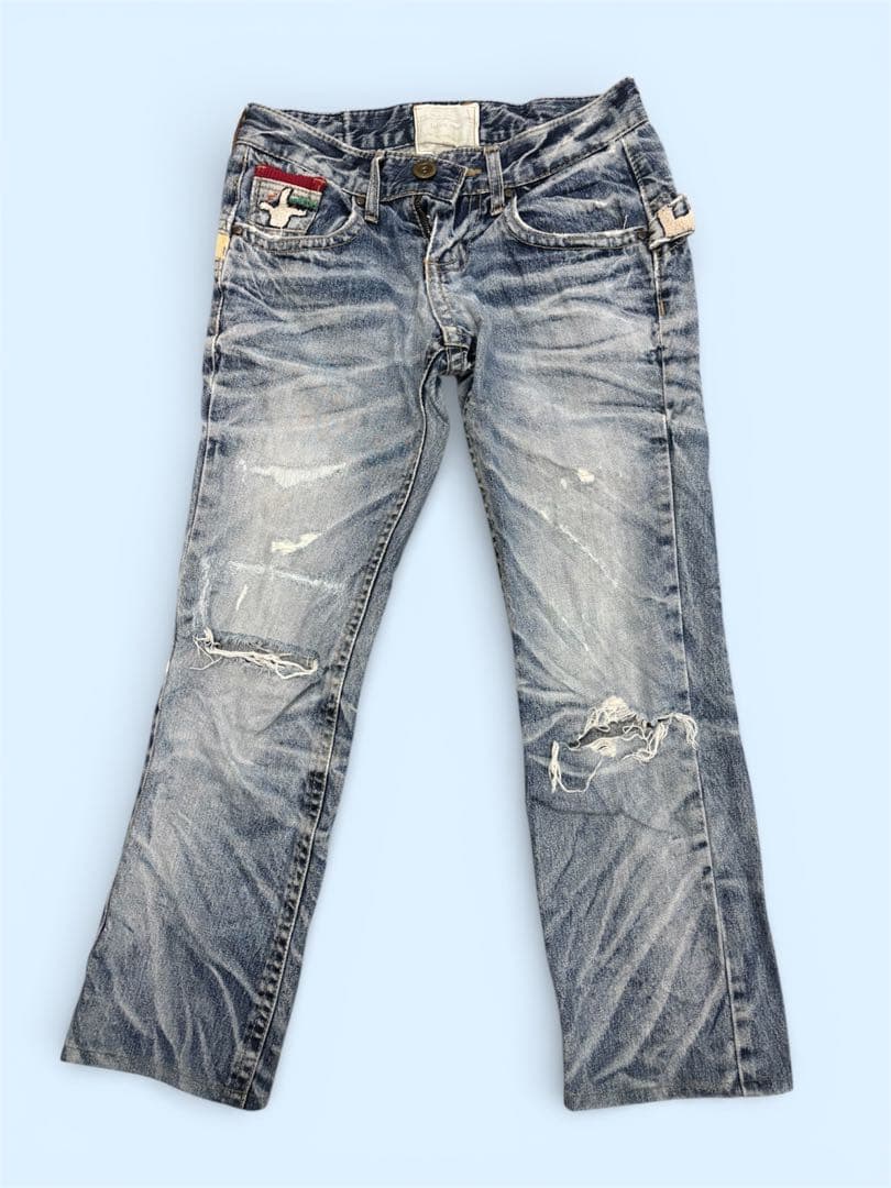 えぬ　ロリータジーンズ奈良美智 ワッペンデニムジーパン刺繍XS 希少