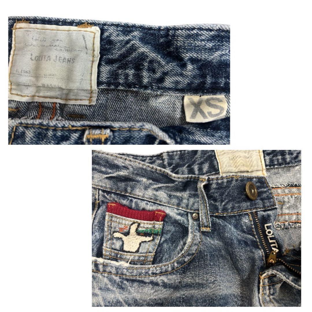 えぬ　ロリータジーンズ奈良美智 ワッペンデニムジーパン刺繍XS 希少