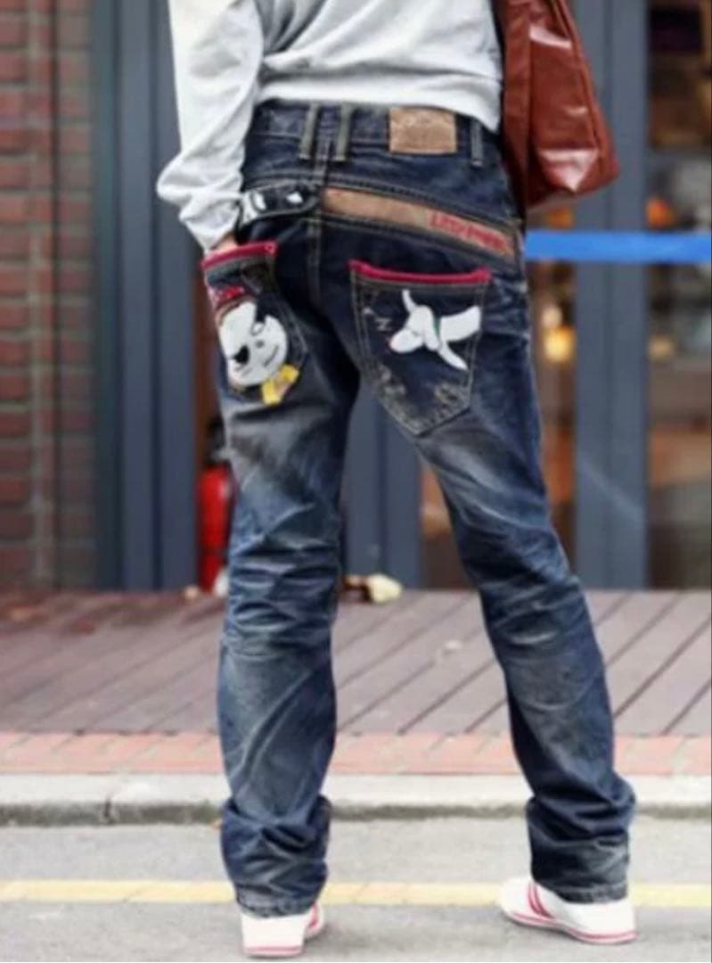 えぬ　ロリータジーンズ奈良美智 ワッペンデニムジーパン刺繍XS 希少