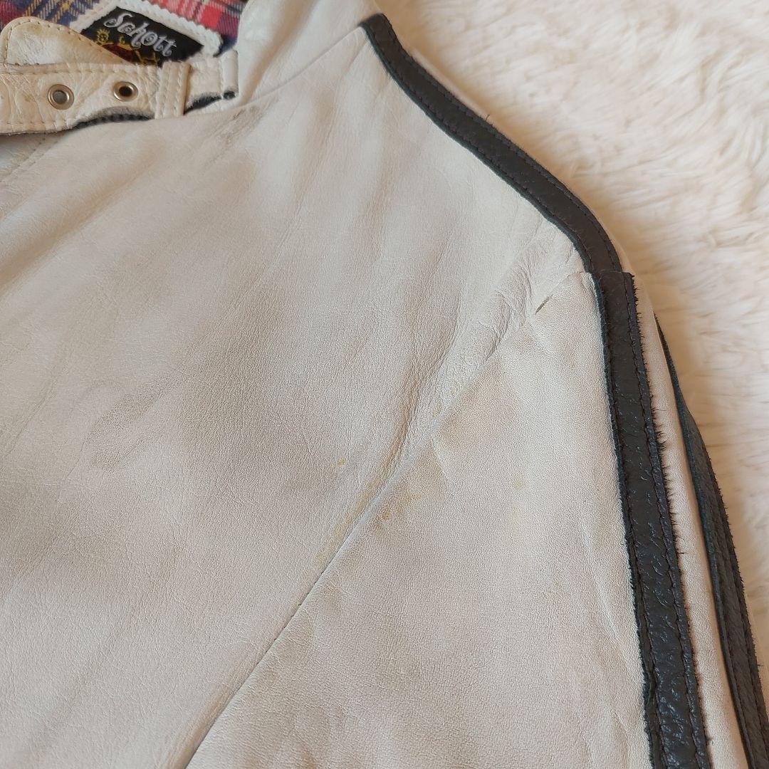 ジャケット・アウター Schott CLASSIC RACER Single Riders White