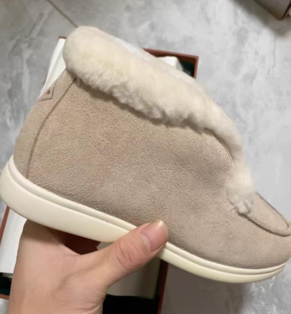 Loro Piana ベージュ スエード ムートンブーツ 37