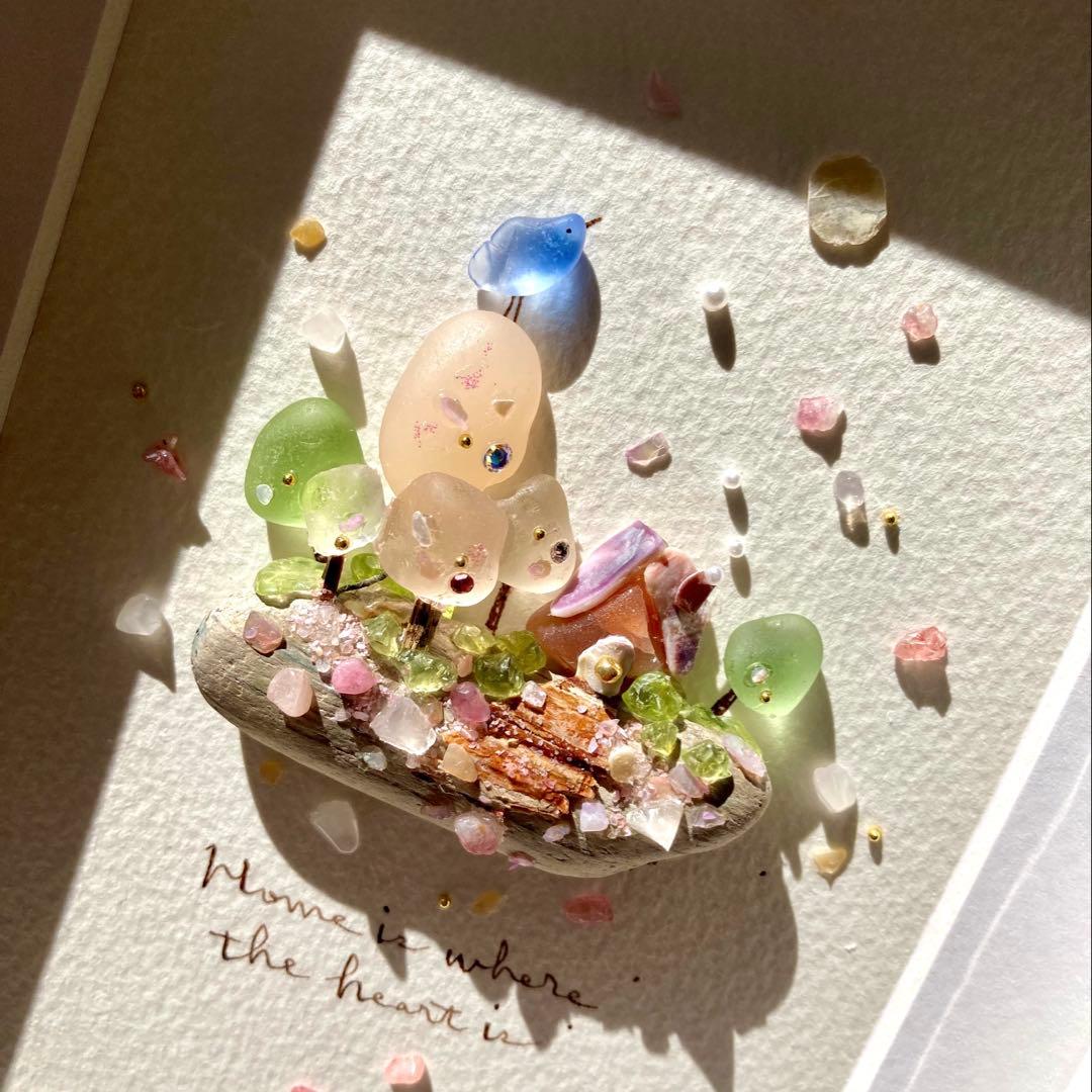 トーマス号 *ˊᵕˋ*　オーダー受付　シーグラス／天然石／フレームアート