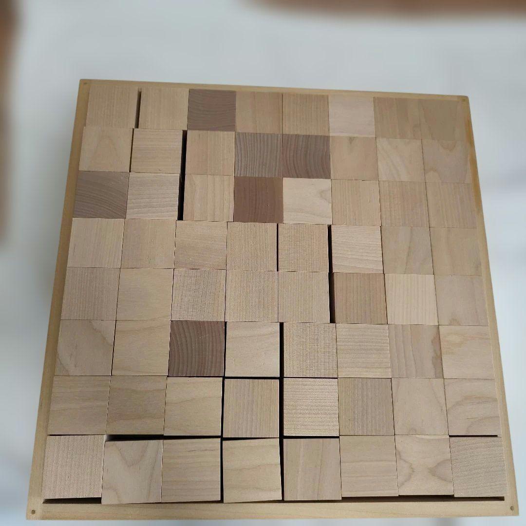 童具館　和久洋三　木製ブロック　立方体64個 WAKU-BLOCK45 HG1