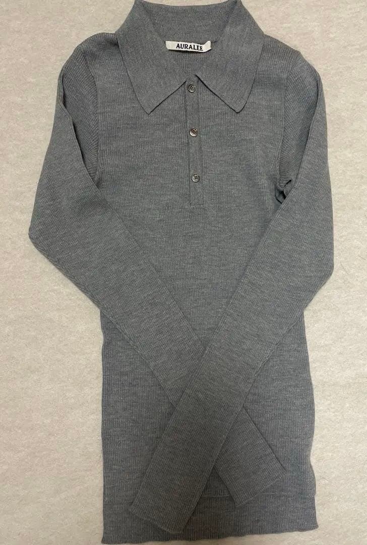 トップス AURAALEE HIGH GAUGE RIB KNIT POLO