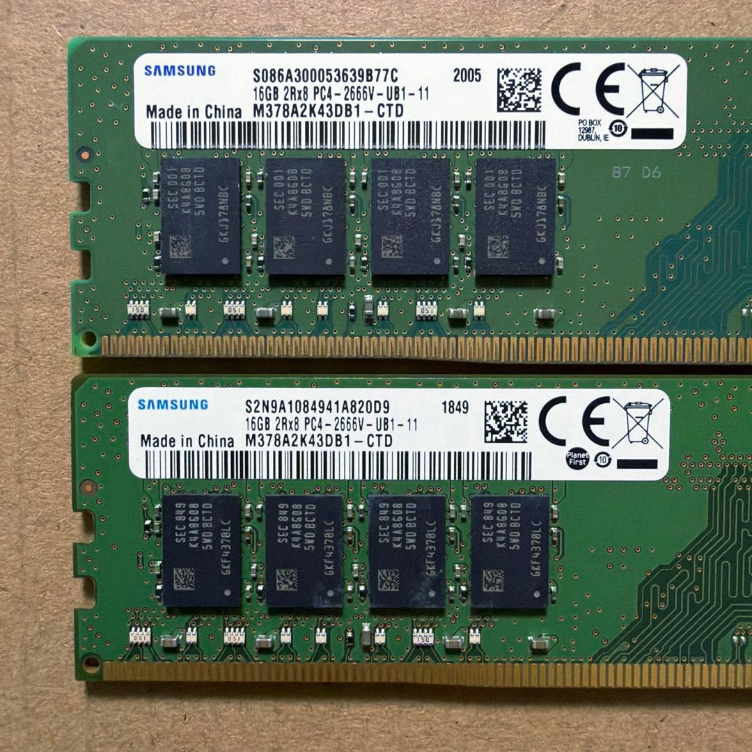 [14] デスクトップ PC メモリ16GBx2(32GB) DDR4 2666