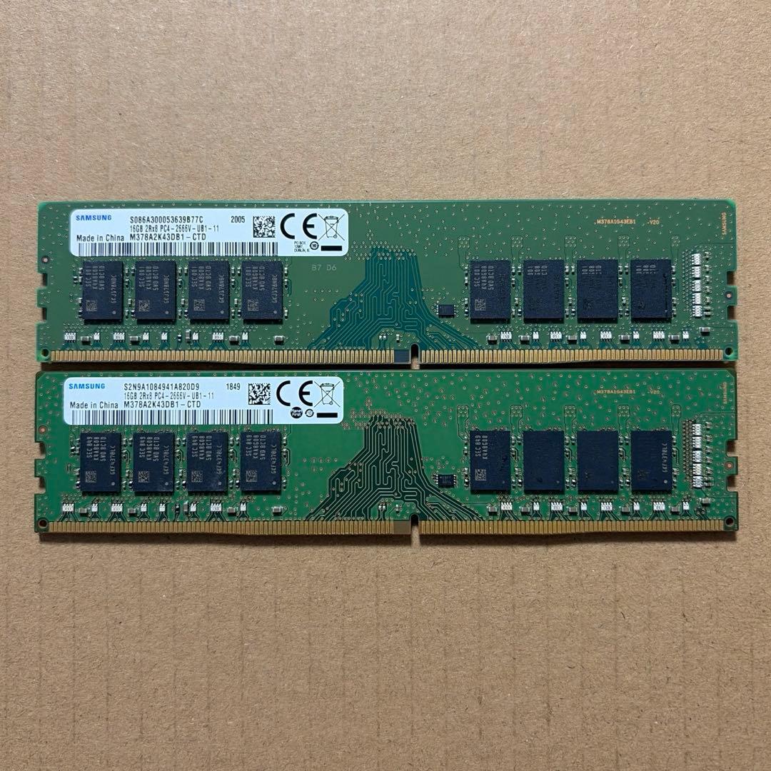 [14] デスクトップ PC メモリ16GBx2(32GB) DDR4 2666