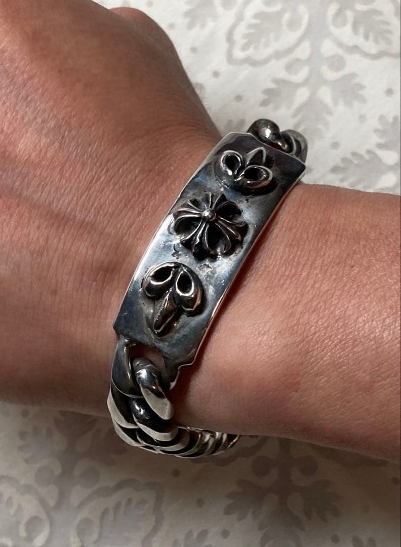 [4] Silver925 / 115g Cross ID極太喜平 ブレスレット