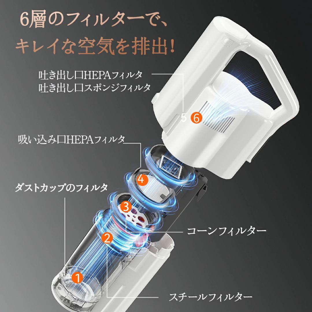 UWANT V500 コードレス掃除機　3段階吸引力　自動ゴミ収集　多機能ブラシ