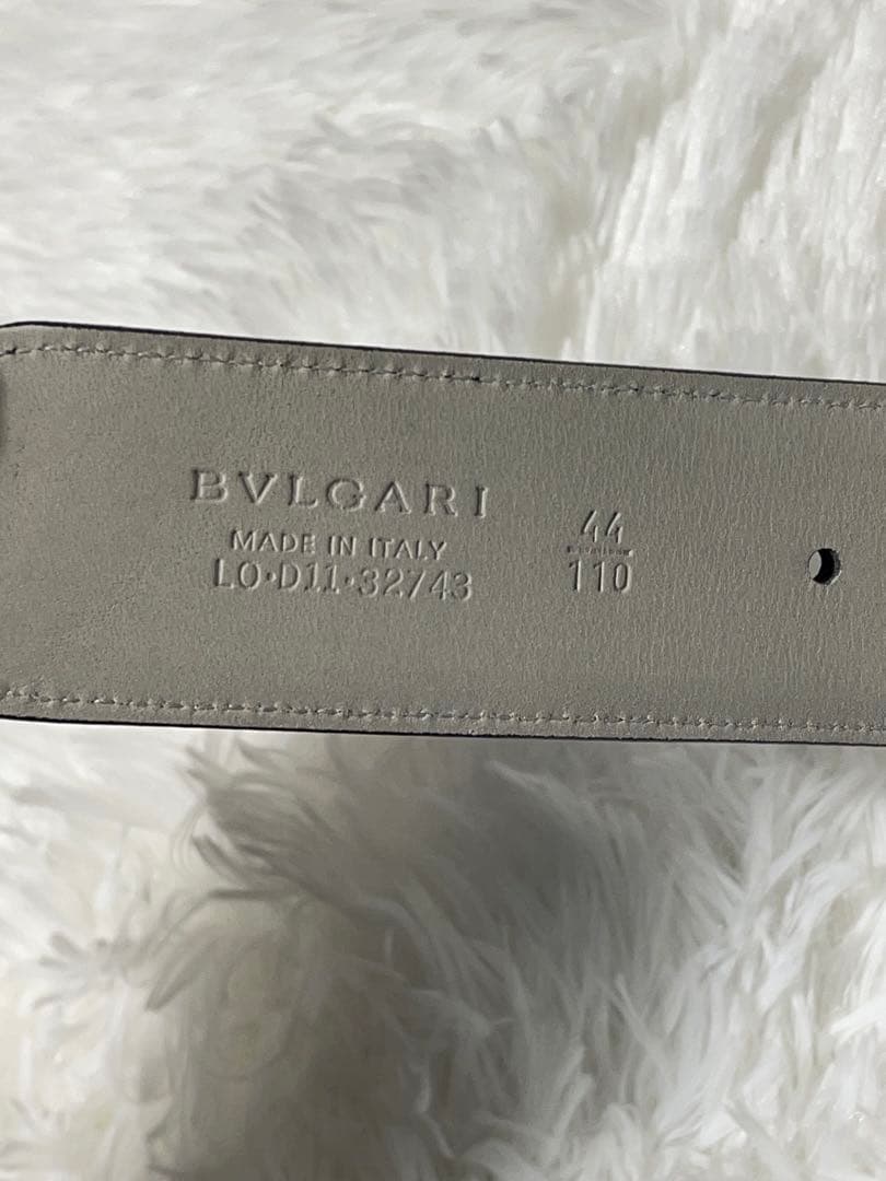 BVLGARI ブルガリ 本革　レザーベルト サークルロゴ ブラック98cm