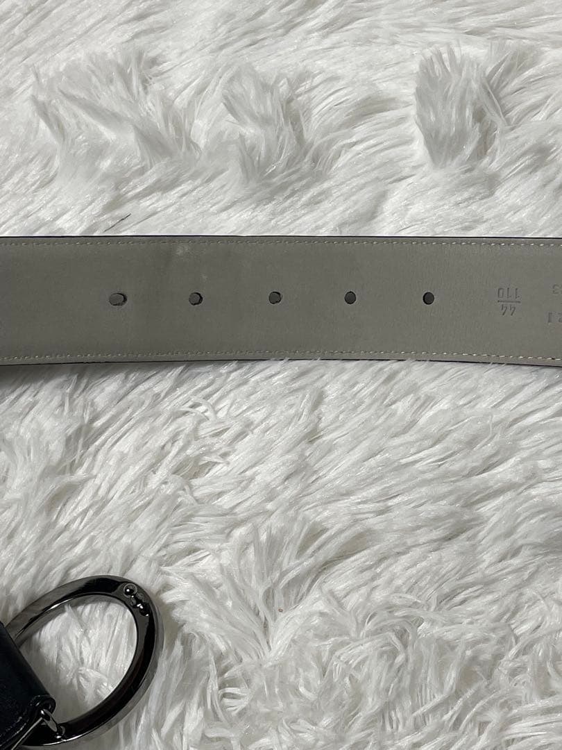 BVLGARI ブルガリ 本革　レザーベルト サークルロゴ ブラック98cm