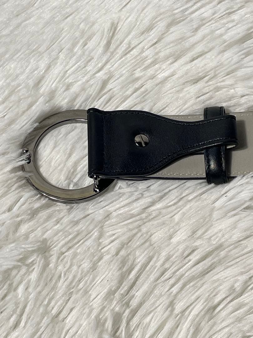 BVLGARI ブルガリ 本革　レザーベルト サークルロゴ ブラック98cm