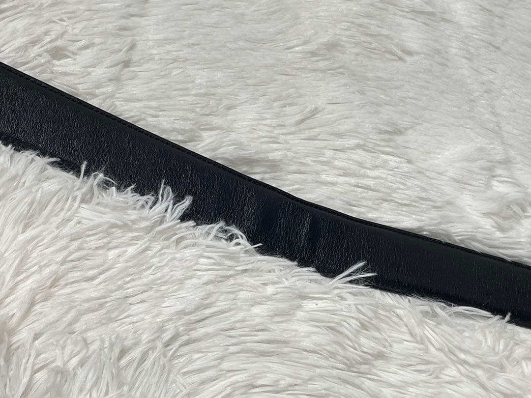 BVLGARI ブルガリ 本革　レザーベルト サークルロゴ ブラック98cm