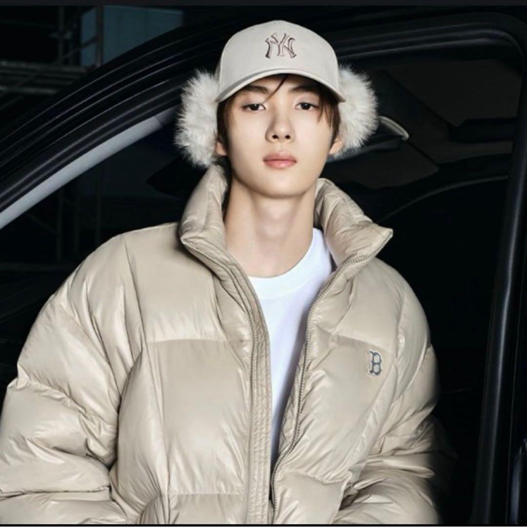 【韓国限定】MLB ⭐︎NYフライトキャップ　クリーム　新品未使用イヤーフラップ