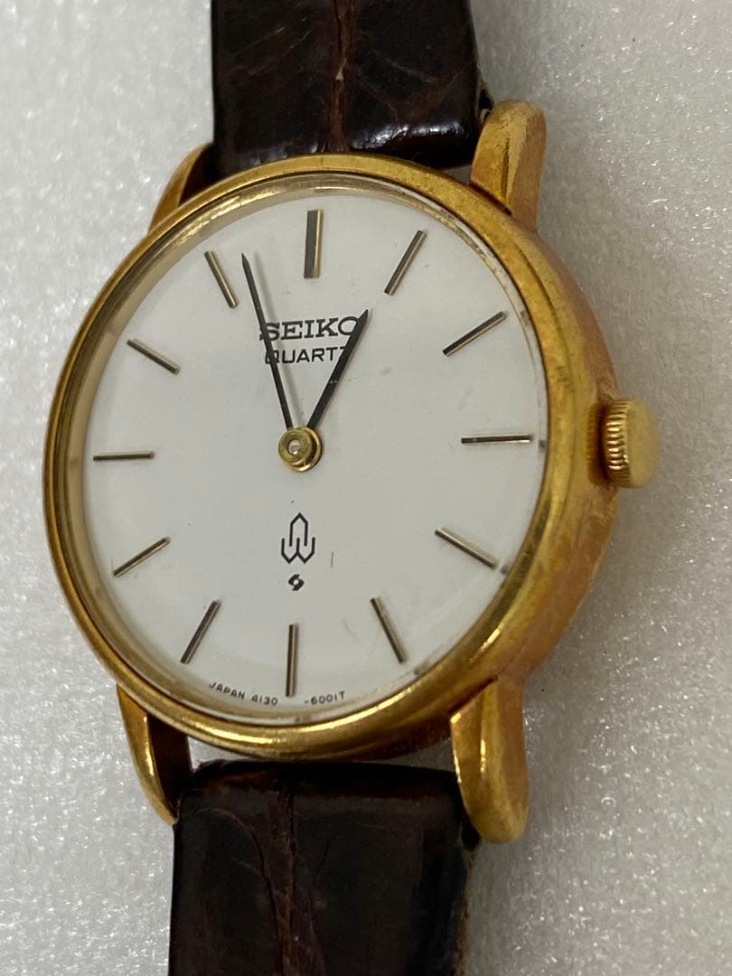 3-2253 SEIKO クォーツ18K 4130-6010レディース腕時計