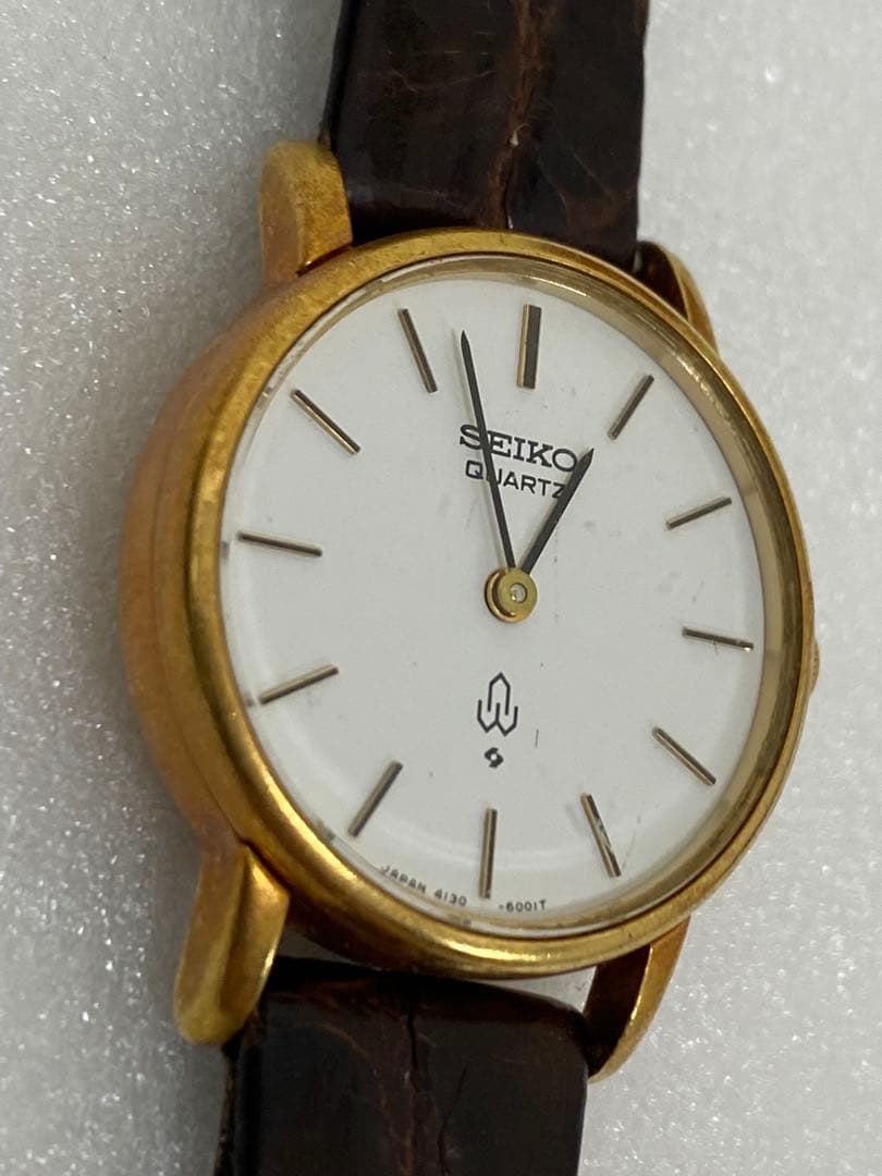 3-2253 SEIKO クォーツ18K 4130-6010レディース腕時計