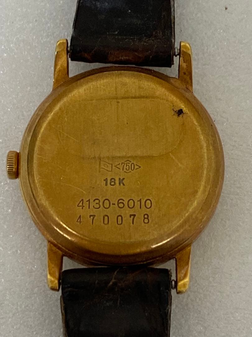 3-2253 SEIKO クォーツ18K 4130-6010レディース腕時計