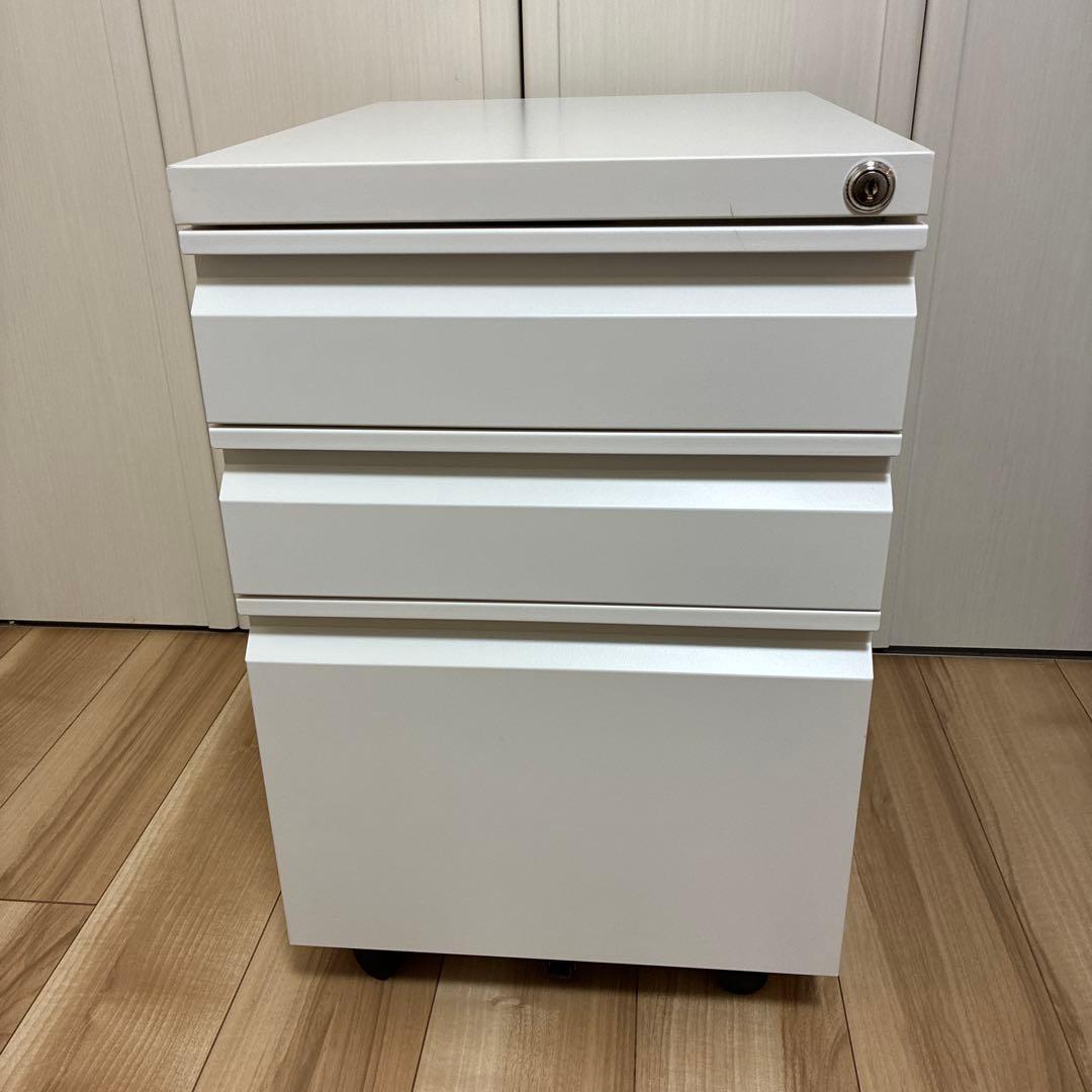 【未使用品】ホワイトデスクワゴン