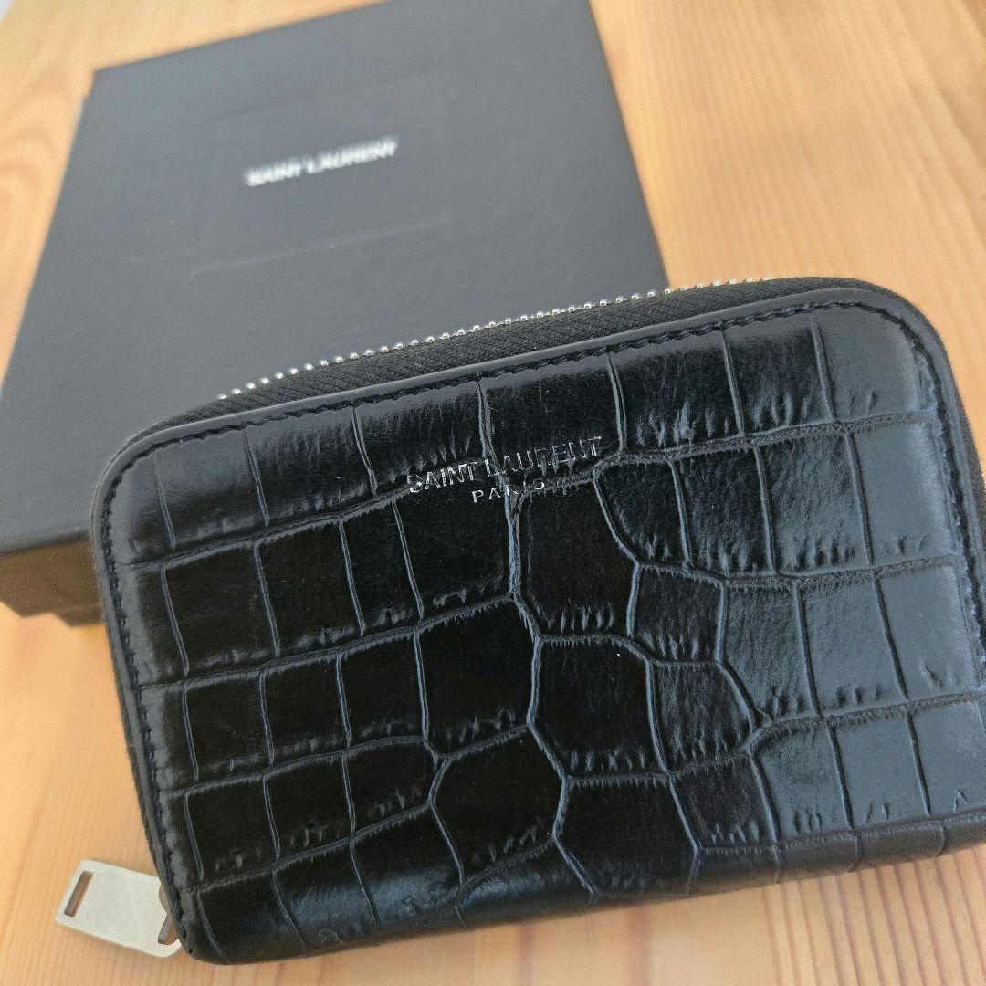 SAINT LAURENT ブラック ケース　クロコ型押し
