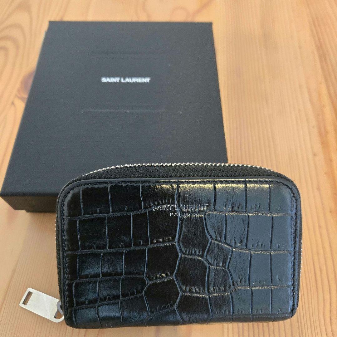SAINT LAURENT ブラック ケース　クロコ型押し