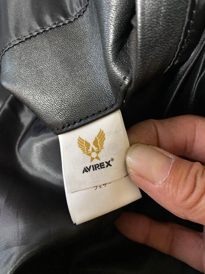 【美品】 アヴィレックス Ｂ３ ダウンジャケット レザーブラック