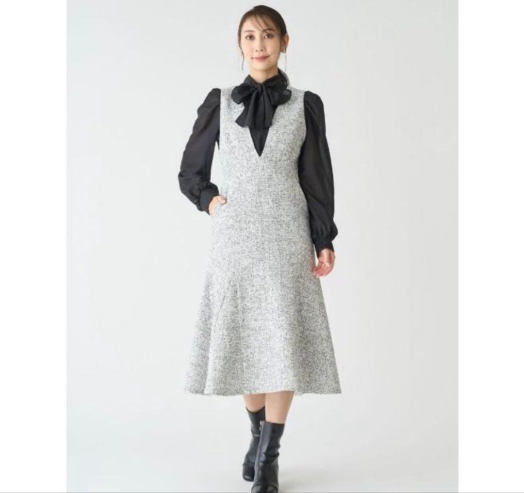 celford セルフォード ツイードジャンパードレス ジャンスカ ワンピース
