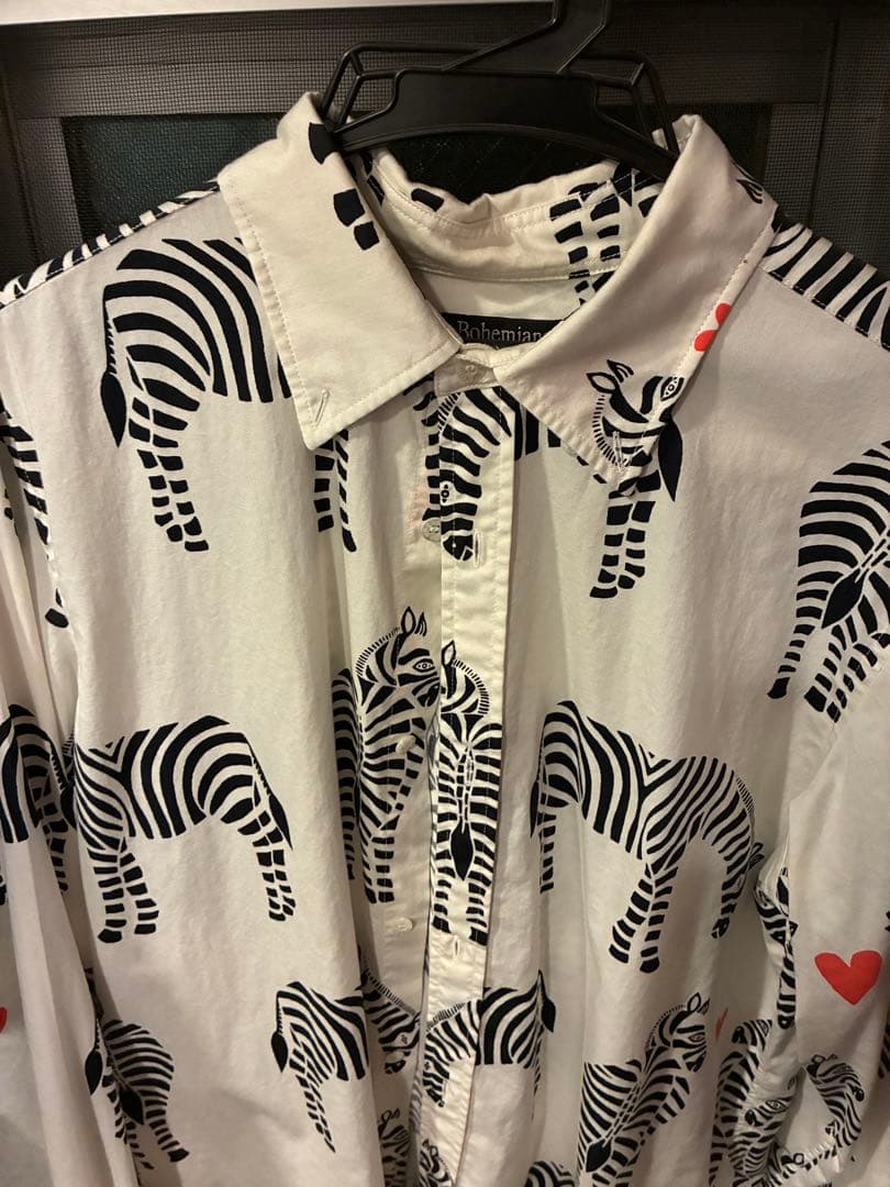 Bohemians（ボヘミアンズ）ゼブラ柄 長袖シャツ ホワイト
