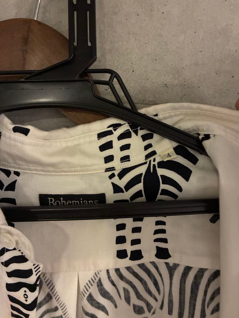 Bohemians（ボヘミアンズ）ゼブラ柄 長袖シャツ ホワイト