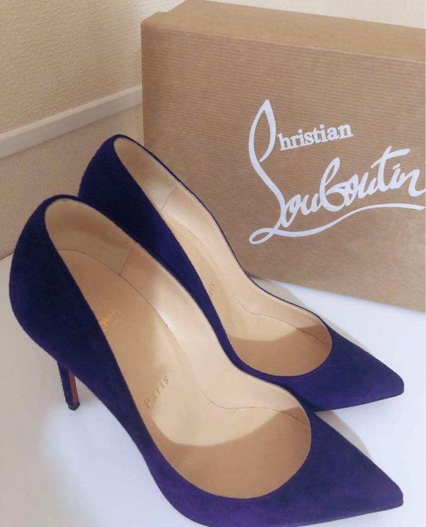 ★クリスチャンルブタン★スエードパンプス紫