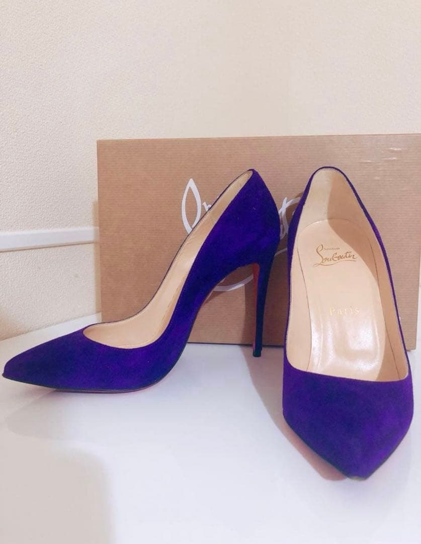 ★クリスチャンルブタン★スエードパンプス紫