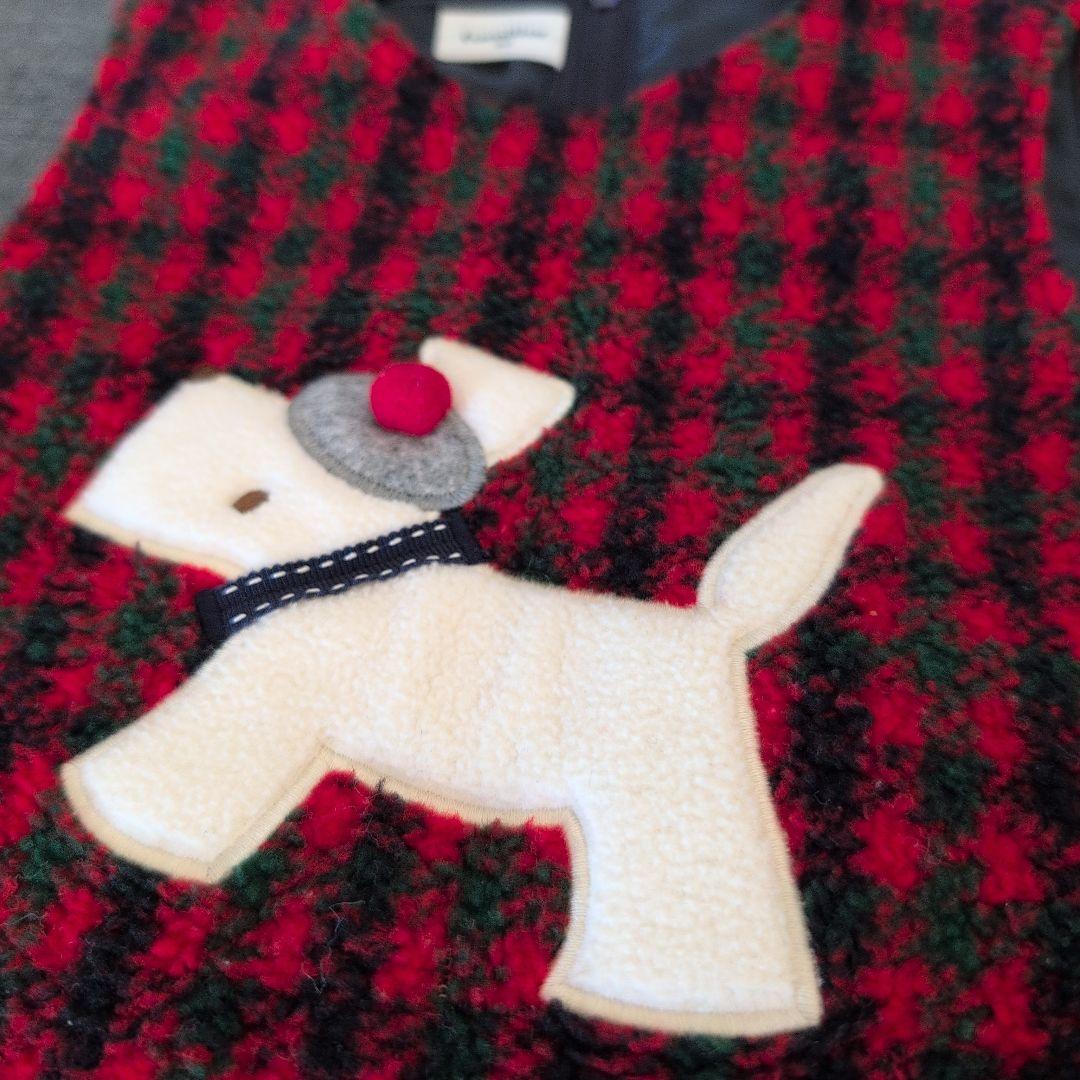 ファミリア　赤チェック　ワンピース