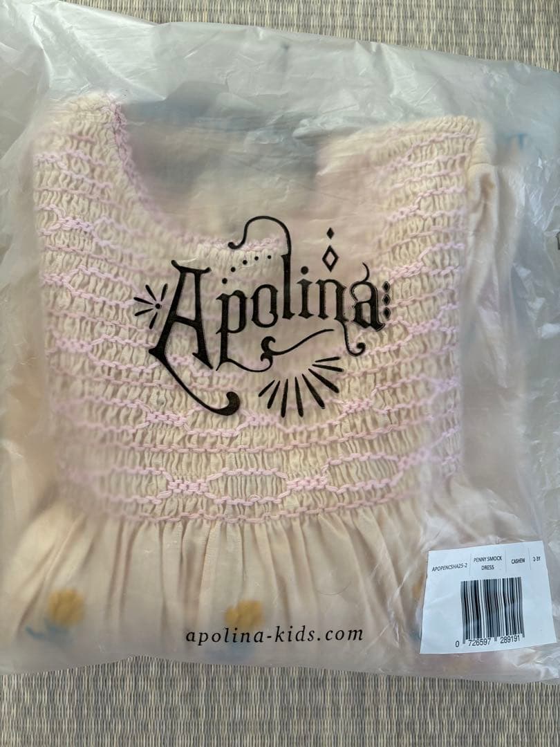 Apolina 刺繍入り長袖ワンピース 2-3Y