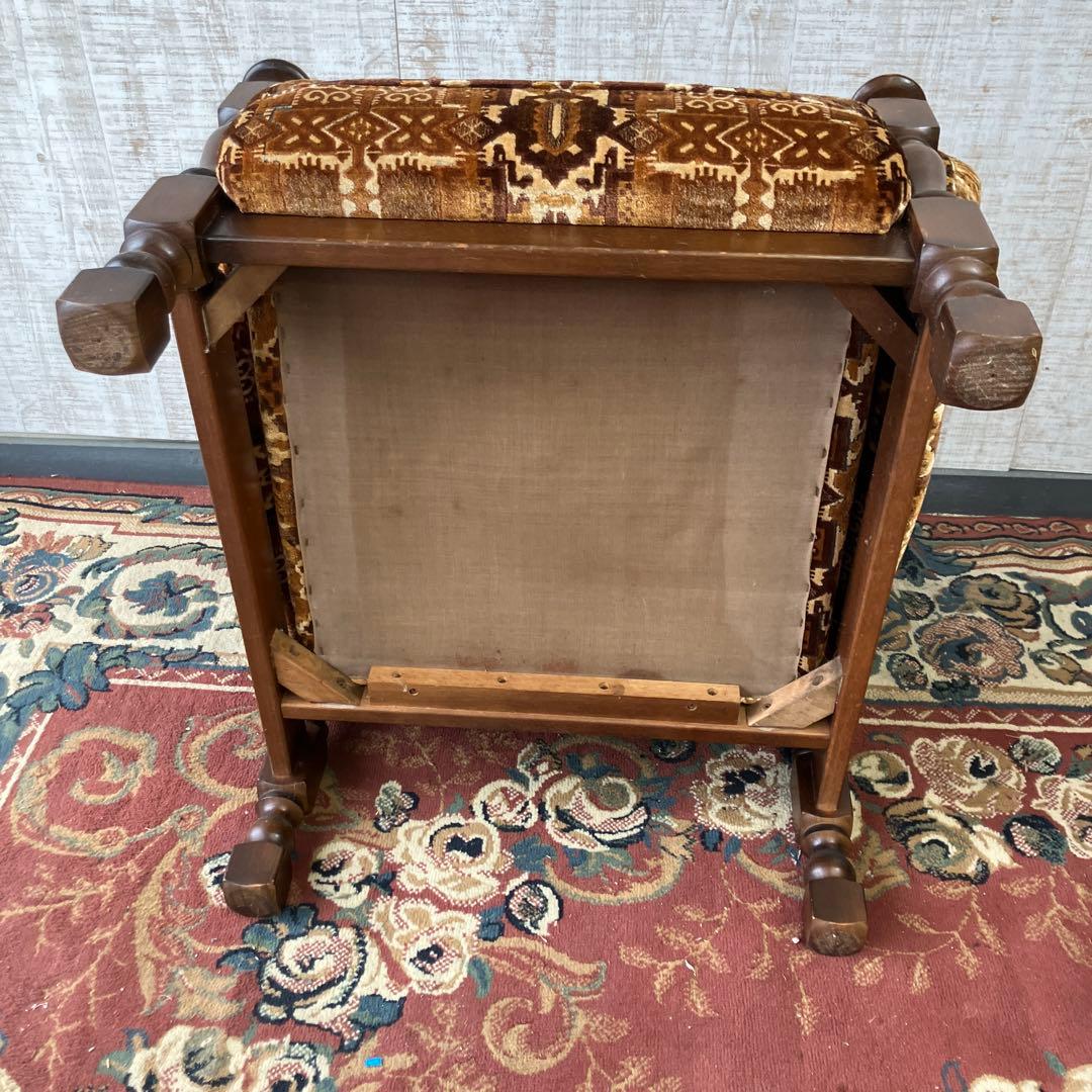 昭和レトロ マルニ 花柄ベロアチェア 一人掛けソファ アームチェア アンティーク