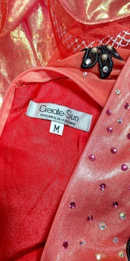 渡*子様 社交ダンスドレス！Create-Sunスタンダードドレス！オレンジレッ