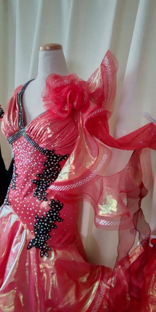 渡*子様 社交ダンスドレス！Create-Sunスタンダードドレス！オレンジレッ