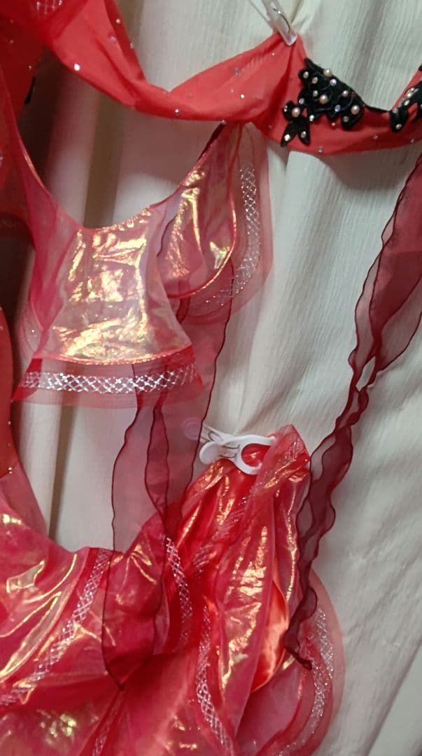 渡*子様 社交ダンスドレス！Create-Sunスタンダードドレス！オレンジレッ