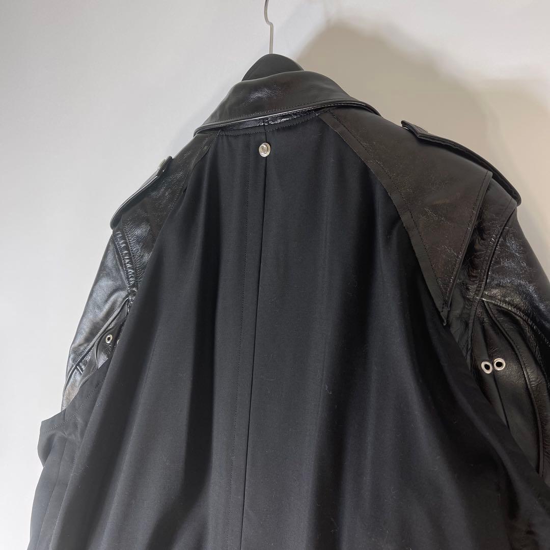 sacai Schottエディション ブラック Suiting レザージャケット