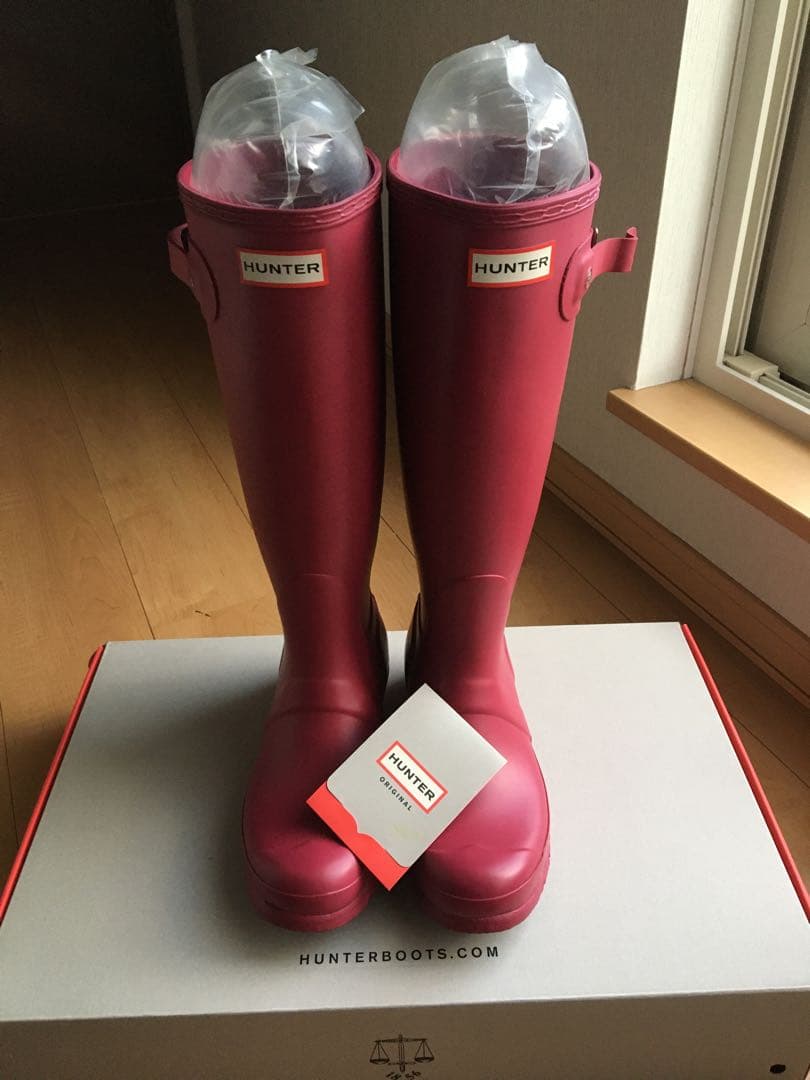 mmmmm　HUNTER レインブーツ　ピンク　UK5 24、24.5cm