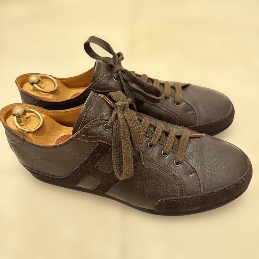 HERMES エルメス レザースニーカー