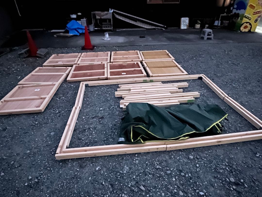 持ち家の庭などに出店出来る！マルシェも！組み立て簡単！移動式屋台店舗　即営業可能