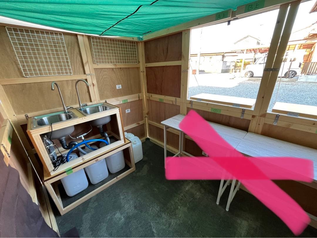 持ち家の庭などに出店出来る！マルシェも！組み立て簡単！移動式屋台店舗　即営業可能