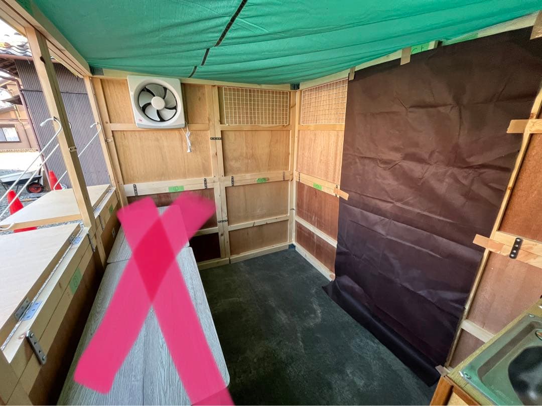 持ち家の庭などに出店出来る！マルシェも！組み立て簡単！移動式屋台店舗　即営業可能