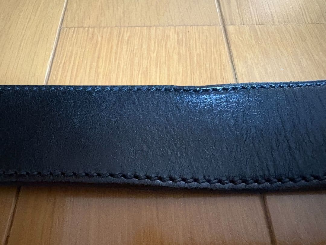 Gucci グッチ ブラックレザーベルト ダブルGロゴ