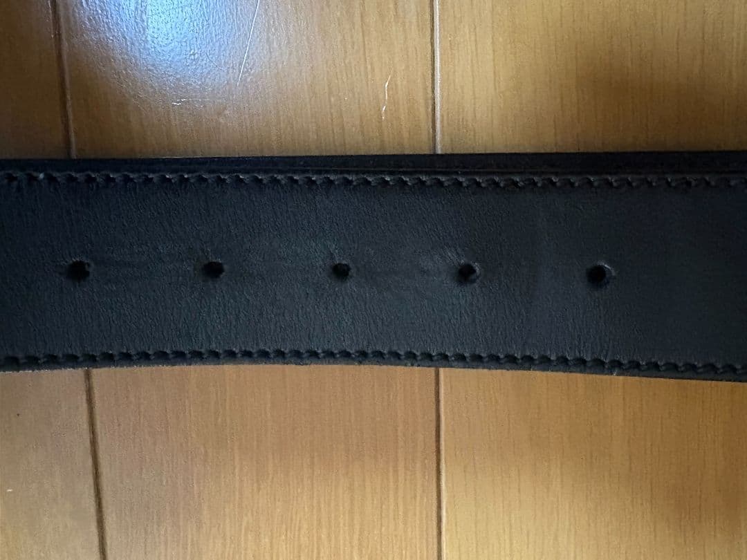 Gucci グッチ ブラックレザーベルト ダブルGロゴ