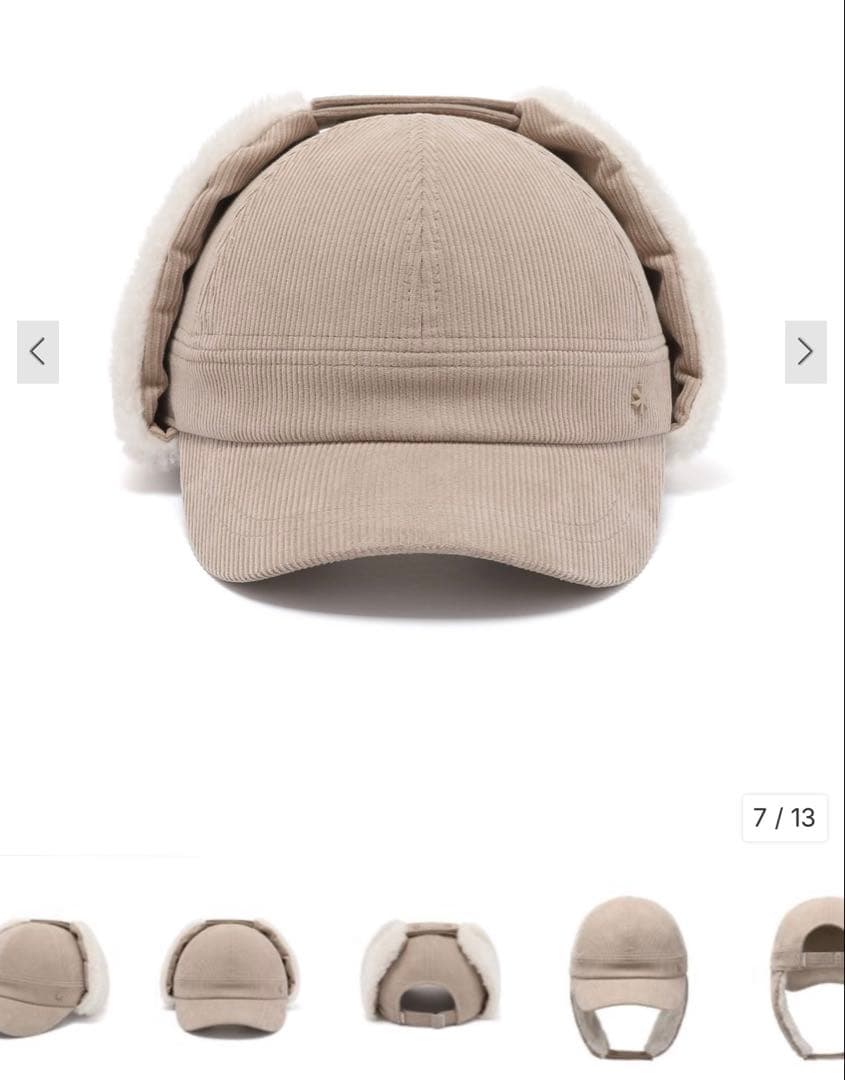  peak Corduroy Ear Cap ライトベージュ