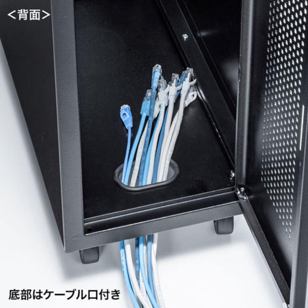 新品未開封】キャスター付きハブボックス(2Uブラック) CP-THBOX2UBK